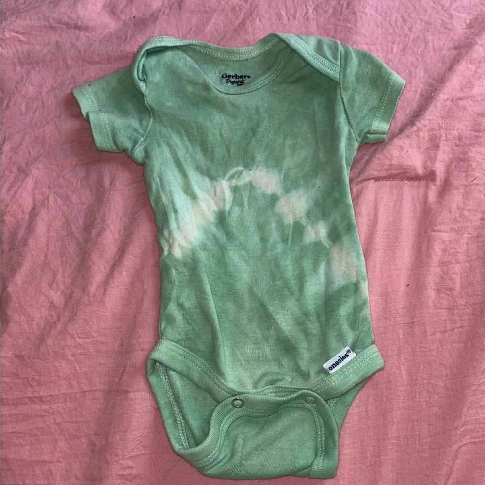 Gerber Green Tie-Dye Baby Onesie
